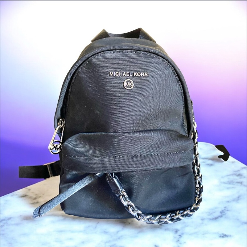 Michael Kors Black nylon small Backpack with convertible straps and top handle